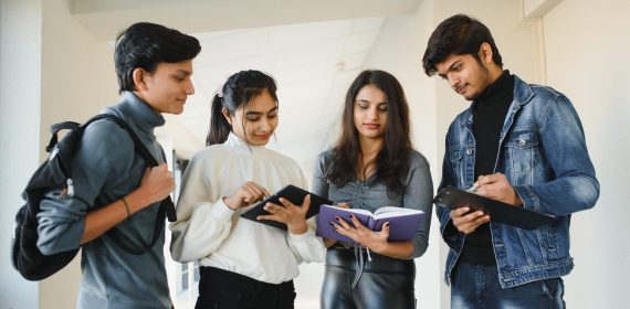 Young Asian Indian college students.